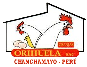 Logo de Granjas Orihuela, crianza responsable de pollos y productos agrícolas frescos en Chanchamayo